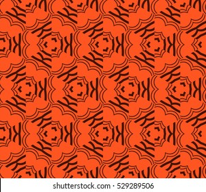 Abstract background. Vector seamless pattern. Orange geometric seamless pattern in modern stylish