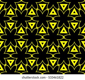 Abstract background. Vector seamless pattern. Yellow geometric seamless pattern in modern stylish