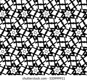 Abstract background. Vector seamless pattern. Black and white geometric seamless pattern in modern stylish