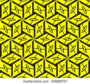 Abstract background. Vector seamless pattern. Yellow geometric seamless pattern in modern stylish