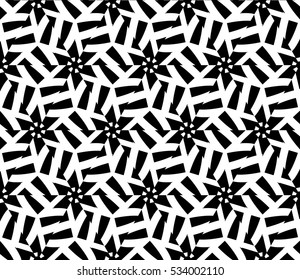 Abstract background. Vector seamless pattern. Black and white geometric seamless pattern in modern stylish