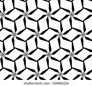 Abstract background. Vector seamless pattern. Black and white geometric seamless pattern in modern stylish