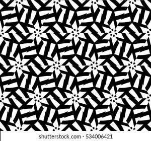 Abstract background. Vector seamless pattern. Black and white geometric seamless pattern in modern stylish