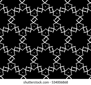 Abstract background. Vector seamless pattern. Black and white geometric seamless pattern in modern stylish