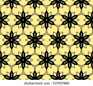 Abstract background. Vector seamless pattern. Yellow geometric seamless pattern in modern stylish