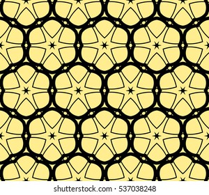 Abstract background. Vector seamless pattern. Yellow geometric seamless pattern in modern stylish