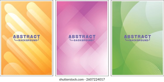 Abstract Background Vector Set. Colorful Geometric Designs.