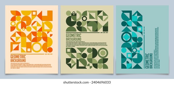 abstract background vector set, Modern grid flyer with geometric shapes and geometry graphics. Good design for Presentation, Flyer and Cards, Website Design. Vector illustration.