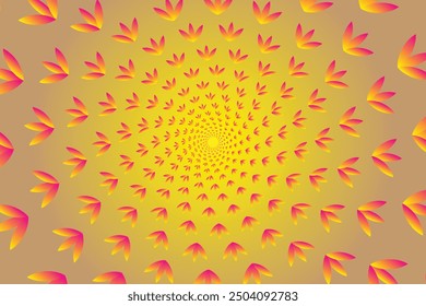 Vector de fondo Abstractas, fondo abstracto con hojas en espiral. Color degradado.