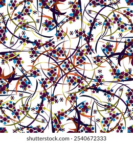 Vetor de fundo abstrato com motivo estrela e combinação de cores de linhas curvas