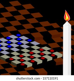 abstract background, vector style, checkers in 3D