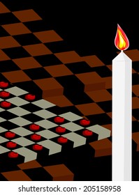 abstract background, vector style, checkers in 3D