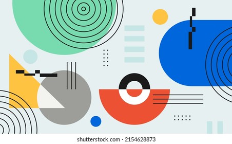 Abstract background vector template with colorful flat geometric design
