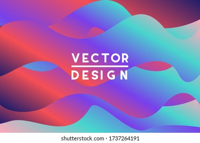 Abstract background vector template with fluid  shapes. Gradient illustration with blue, red  colors