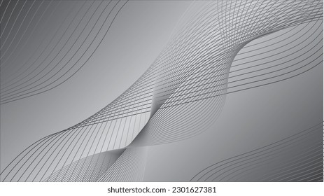 Abstract background, vector template for your ideas, monochromatic lines texture, waved lines texture