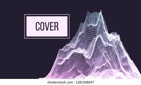 Abstract Background Vector. Terrain Surface. Cyberspace Grid. Lattice Structure. Brochure, Poster. Illustration