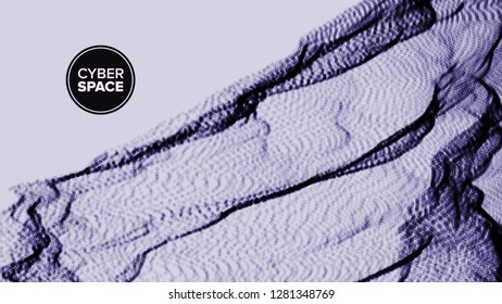 Abstract Background Vector. Terrain Surface. Cyberspace Grid. Lattice Structure. Brochure, Poster. Illustration