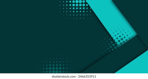 Abstract background vector triangle overlapping layers with halftone dark green. Copy space area for your project 