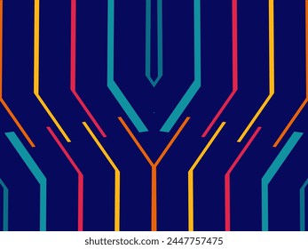 Abstract background vector, vintage geometric lines design, simple colorful lines classic grunge wallpaper.