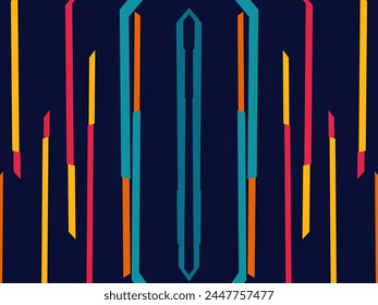 Abstract background vector, vintage geometric lines design, simple colorful lines classic grunge wallpaper.
