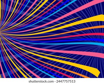 Abstract background vector, vintage geometric lines design, simple colorful lines classic grunge wallpaper.