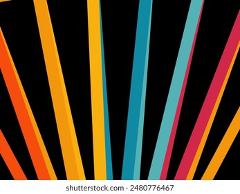 Abstract background vector, vintage geometric lines design, simple colorful lines classic grunge wallpaper.