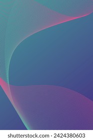 Abstract background vector violet, turquoise, pink with dynamic waves for wedding. Futuristic technology backdrop with network wavy lines. Premium template with gradient mesh for banner or poster.
