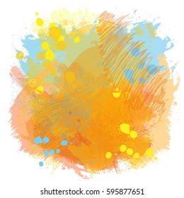 Abstract background. Vector watercolor splash texture background isolated on white. Hand-drawn blob, spot effects. Vivid color bright abstract background. 