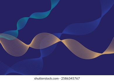 Abstract background of Vector wave lines flowing dynamic colorful isolated on background