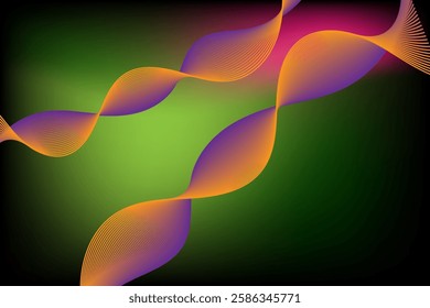 Abstract background of Vector wave lines flowing dynamic colorful isolated on background