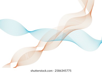 Abstract background of Vector wave lines flowing dynamic colorful isolated on background