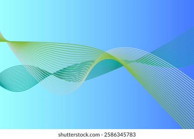 Abstract background of Vector wave lines flowing dynamic colorful isolated on background