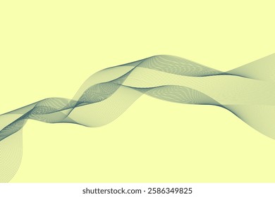 Abstract background of Vector wave lines flowing dynamic colorful isolated on white background for concept of banner, poster, communication, science, music, AI technology