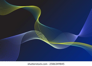 Abstract background of Vector wave lines flowing dynamic colorful isolated on white background for concept of banner, poster, communication, science, music, AI technology