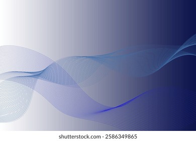 Abstract background of Vector wave lines flowing dynamic colorful isolated on white background for concept of banner, poster, communication, science, music, AI technology