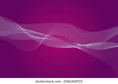 Abstract background of Vector wave lines flowing dynamic colorful isolated on white background for concept of banner, poster, communication, science, music, AI technology, digital, 
