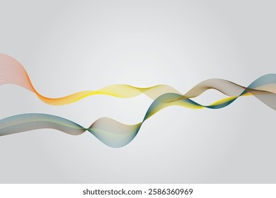 Abstract background of Vector wave lines flowing dynamic colorful isolated on white background for concept of banner, poster, communication, science, music, AI technology, digital, 
