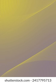 Abstract background vector yellow, violet with dynamic waves for wedding. Futuristic technology backdrop with network wavy lines. Premium template with stripes, gradient mesh for banner or poster.