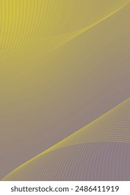 Abstract background vector yellow, violet with dynamic waves for wedding. Futuristic technology backdrop with network wavy lines. Premium template with stripes, gradient mesh for banner or poster.