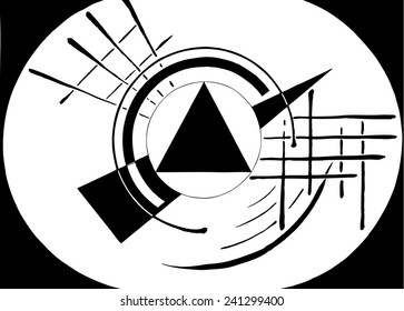 Abstract background. Vectorization of graphic drawing ink
