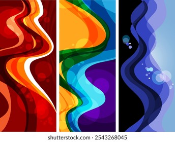 Abstract background. Vertical Banner for interior decoration in a modern style. Dynamics lines. Vector illustration