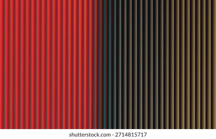 Fundo abstrato de linhas verticais com um gradiente de cores vermelho e escuro contrastantes.