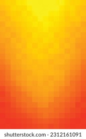 Abstract background with vertical pixel square shapes. Mosaic pattern orange gradient to yellow. Design texture elements for banners, covers, posters, backdrops, walls. Vector illustration.