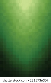 Abstract background with vertical pixel square shapes. Dark green mosaic pattern gradating to light green. Design texture elements for banners, covers, posters, backdrops, walls. Vector illustration.