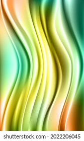 Abstract background. Vertical smooth lines on a yellow-green background.