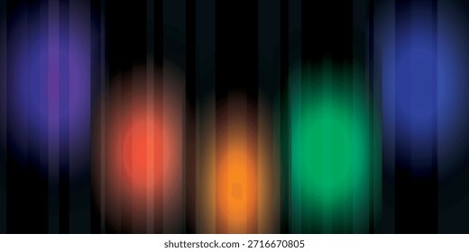 Fondo Abstractas con rayas de Vertical de luces púrpuras, rojas, naranjas, verdes y azules contra un fondo oscuro.