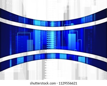 Abstract background with vertical technology line and binary code.