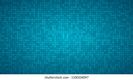 Abstract background of very small squares or pixels in light blue colors.