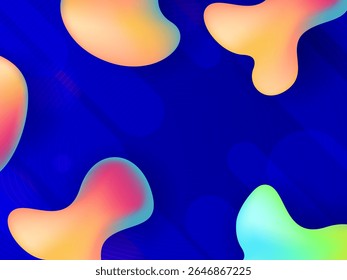 Abstrakter Hintergrund mit lebendigen, bunten Klecksen in fließenden Formen. Perfekt für spielerische, moderne oder künstlerische Designs, die jedem Projekt eine gewagte Mischung aus Kreativität, Bewegung und visuellem Interesse verleihen.
