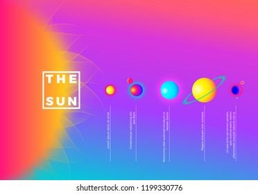 Abstract background with vibrant colorful planets in space with ultra colors